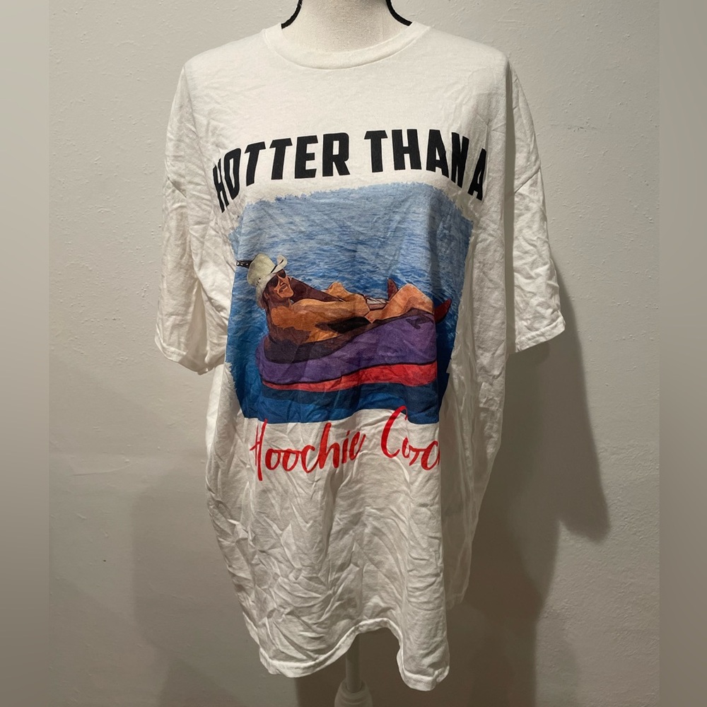 GILDAN ALAN JACKSON Hotter Then A Hoochie Coochie Short Sleeve Shirt White XXL